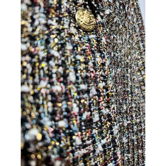 Kerri Rosenthal NWT Happy Hour Boucle Blazer Size Small in Black/Multi Tweed - Picture 9 of 9
